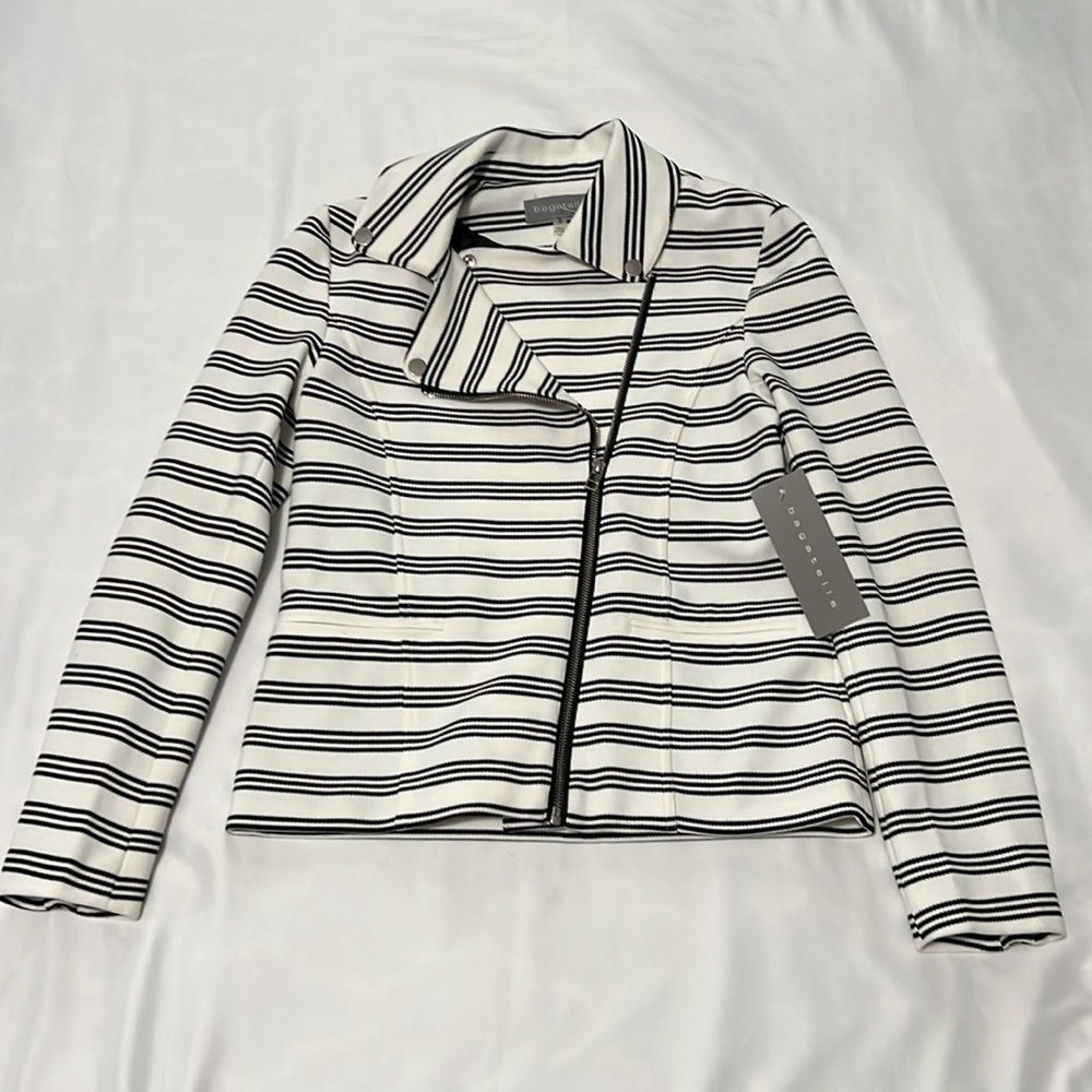 NWT Bagatelle Striped Moto Style Jacket